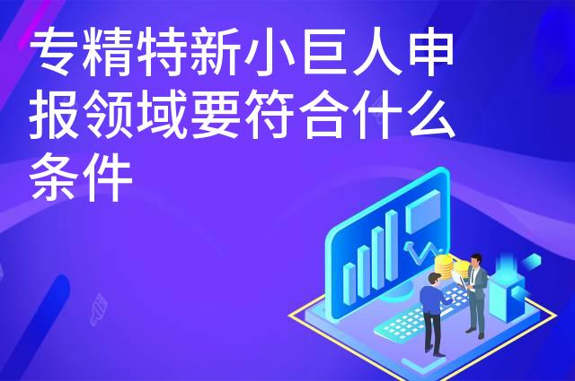 专精特新小巨人申报领域要符合什么条件