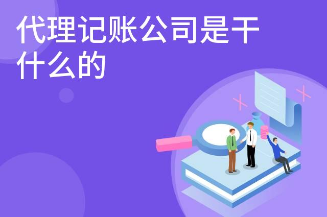 代理记账公司是干什么的