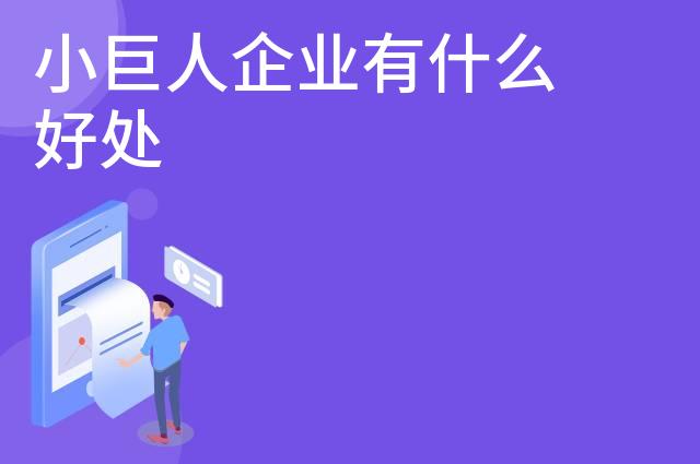 小巨人企业有什么好处