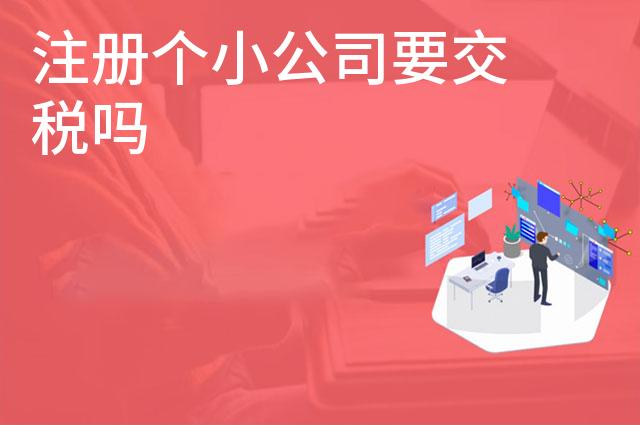 注册个小公司要交税吗
