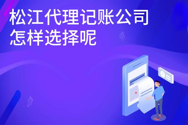 松江代理记账公司怎样选择呢 松江代理记账公司怎样选择呢